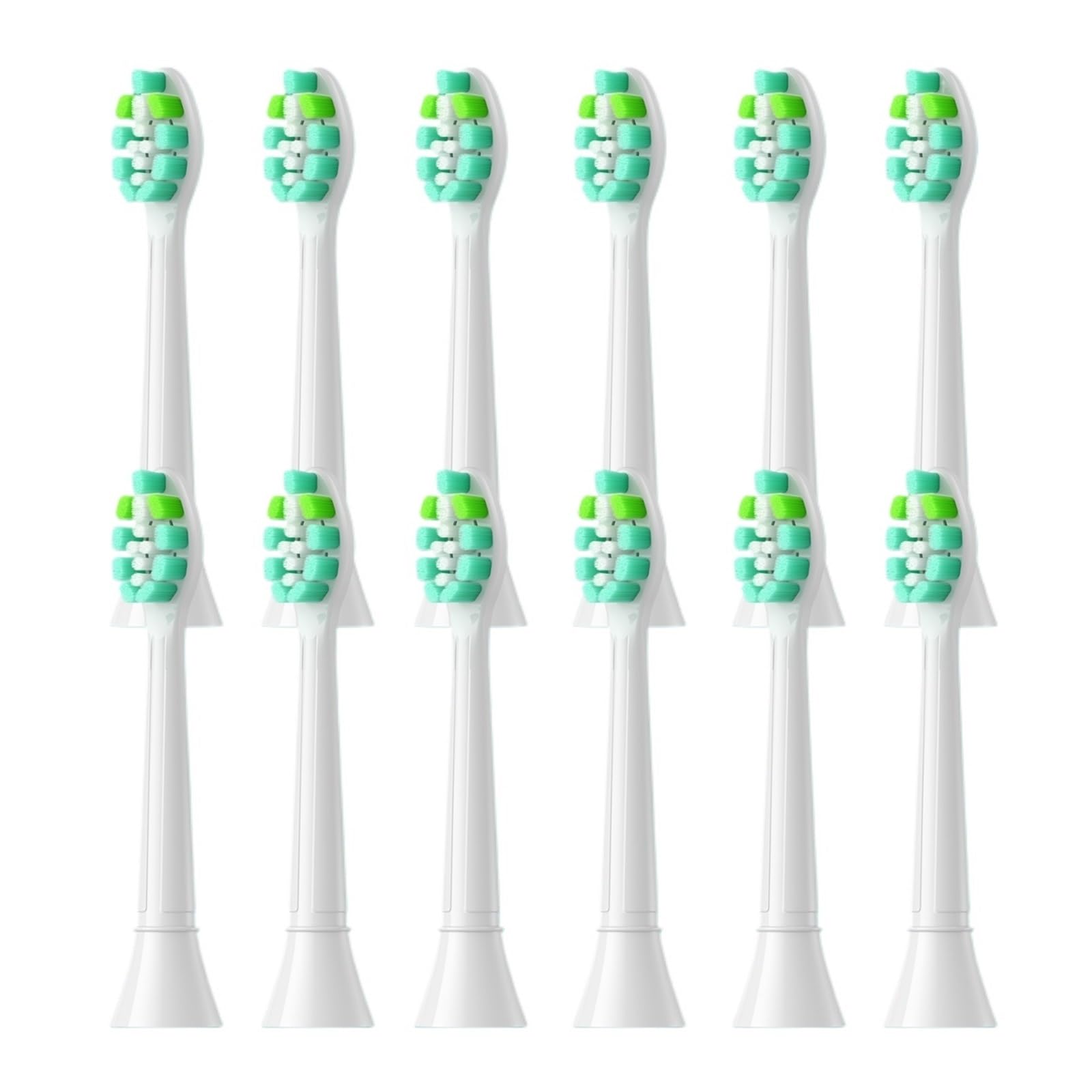 4-16 cabezales de cepillo dientes repuesto suaves con clic | Recambios de cerdas suaves for un uso diario prolongado(12pcs White)