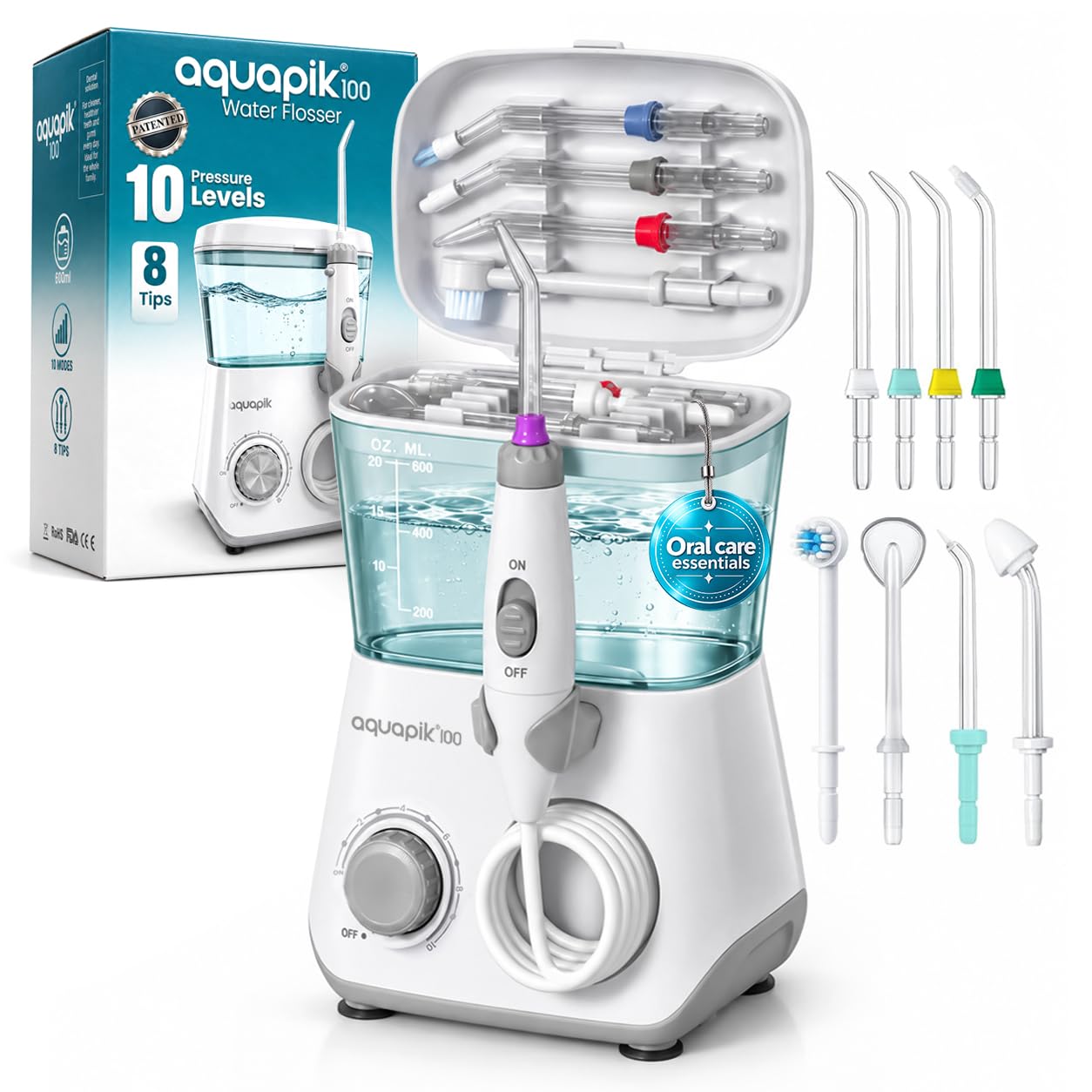 Photo 1 of Aquapik 100 Countertop Water Flosser, Corded Water Pick for Teeth Cleaning