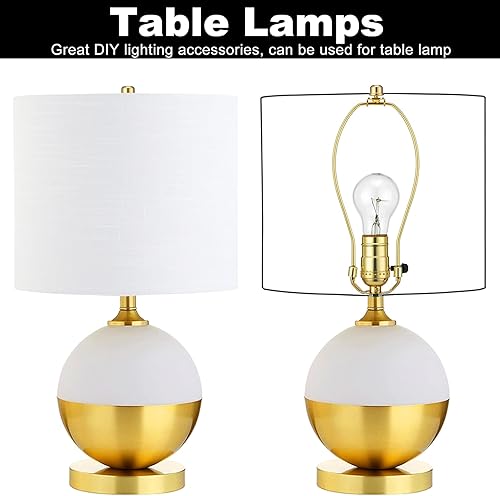 Miniatura 27 de Arpa de lámpara de latón de 8 pulgadas, 2 juegos, soporte de sombra desmontable para lámparas de mesa y pie, soporte resistente con sillín y remate