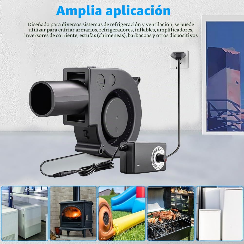 Ventilador Radial de 12 V, 220 V Con Controlador Para Electrodomésticos, Ventilación, Barbacoa, Hinchable, Chimenea, Turbina y Aparatos