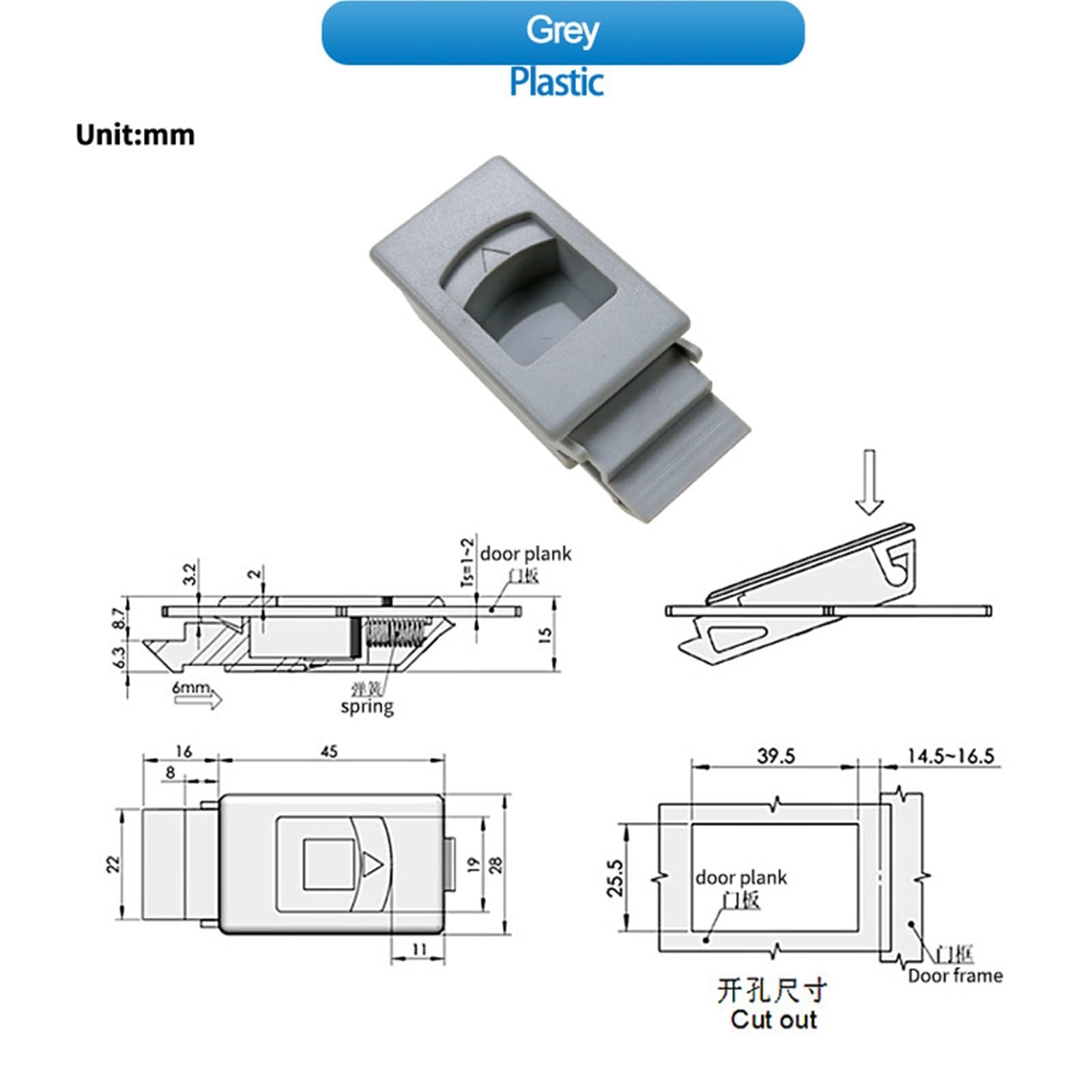 Veicolo for Nave Attrezzatura Medica Forniture for Esterni Bagagli Valigia Cassetta degli Attrezzi Fibbia Nascosta in plastica 1 Pezzo