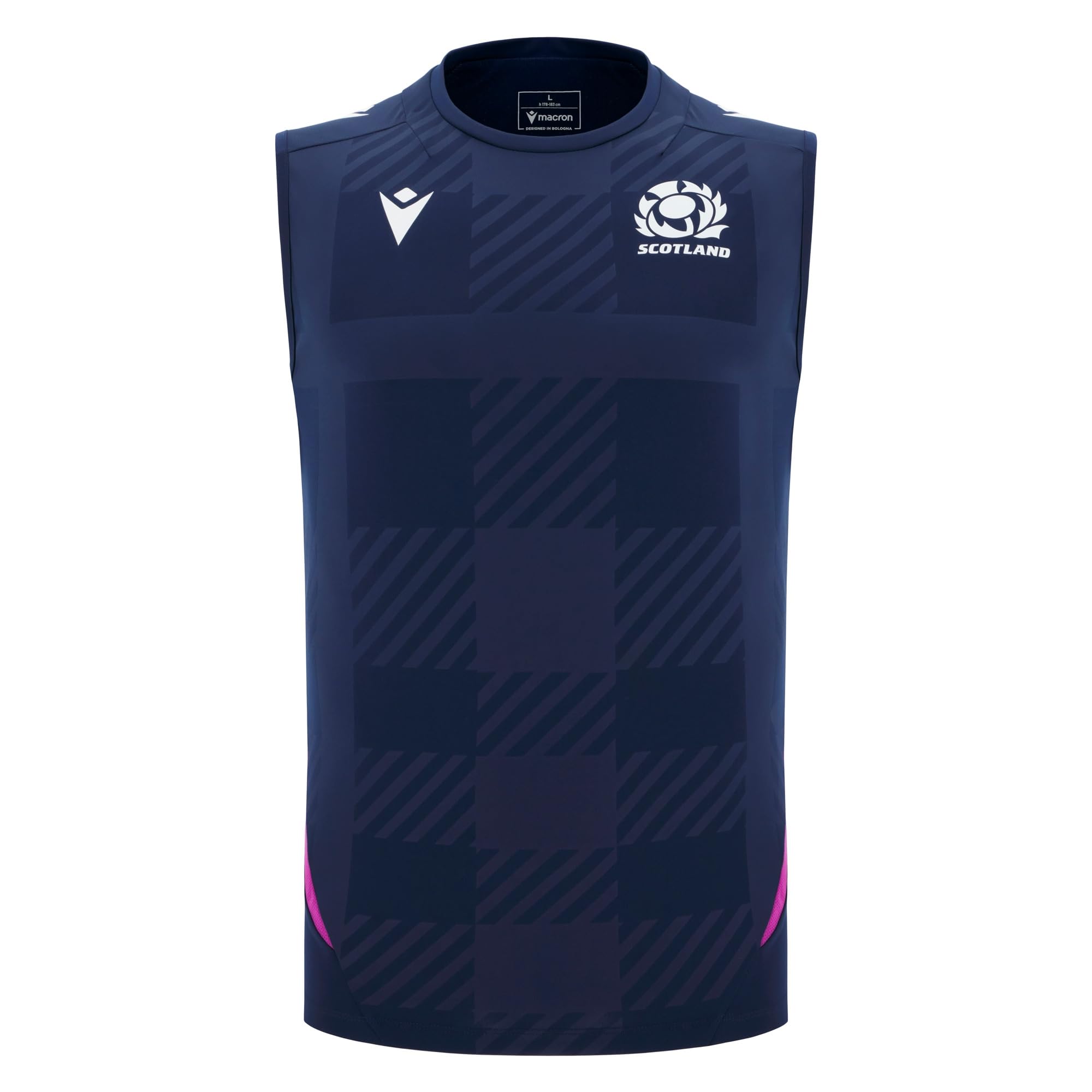Macron Scotland SRU 2025/26 Mens Poly Training Vest (UK, Alpha, XXL, Regular, Regular, Blue)