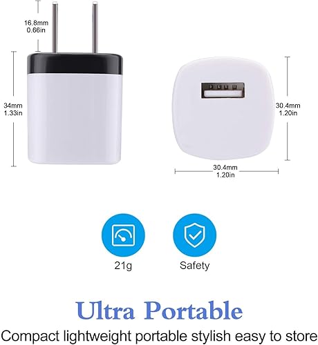 Miniatura 9 de Enchufe de pared USB de un solo puerto, paquete de 5 unidades de 1A5 V, adaptador de corriente para iPhone 15 14 13 12 11 XS XR X 8 Plus, iPad,