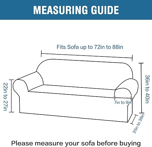 Miniatura 2 de HVERSAILTEX - Fundas elásticas para sofá funda protectora removible para sofá 1 pieza tela de licra elástica y jacquard con textura cuadriculada con