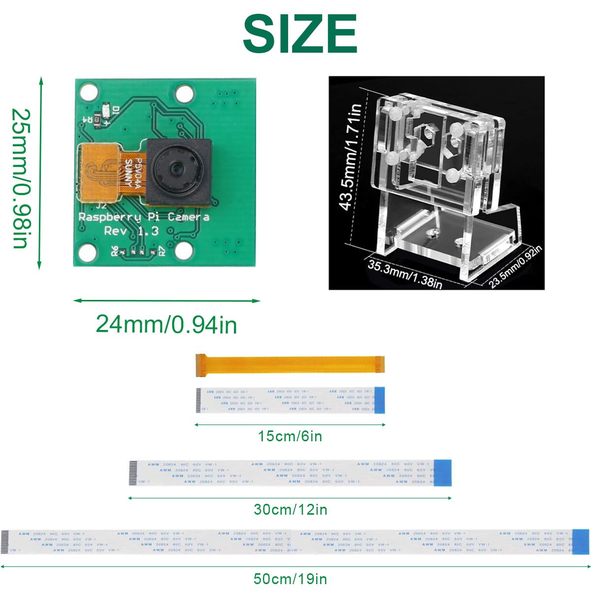 do Raspberry Pi Camera Module Kit, CSI Mini Camera Video Module 1080P 5MP Webcam Support OV5647 z Clear Stand, dla Raspberry Pi Model A/B/B+, Pi 2 i Raspberry Pi 3, Pi Zero/Zero W