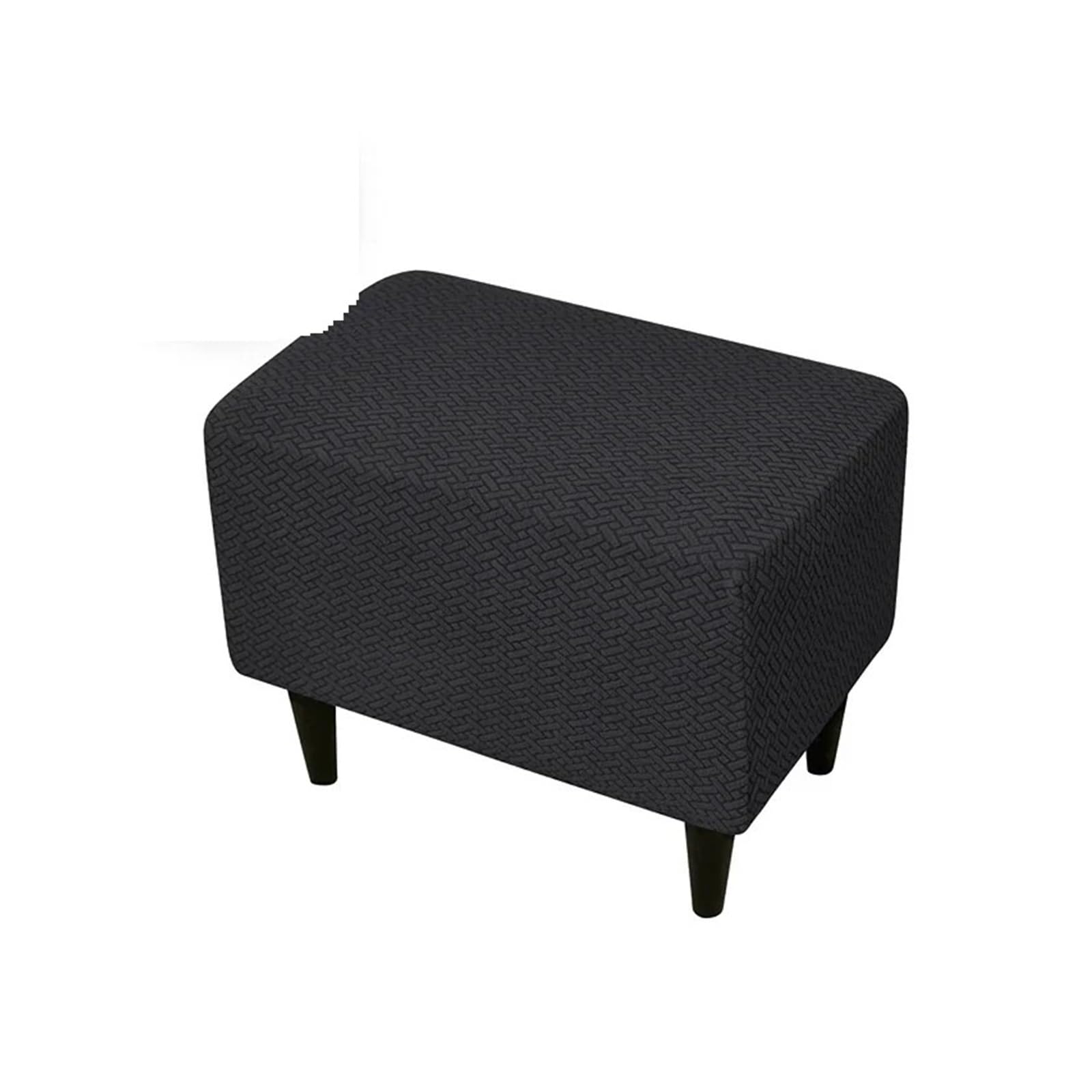GCYEIDMA Wing Chair Slipcover Jacquard Wingback Sofa Covers Stretch Wing Chair Cover Elastic Armchair with Cushion Furniture Protector(B4 Footstool cover)