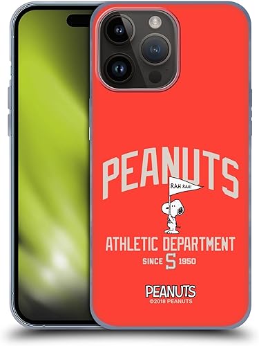 Head Case Designs Officially Licensed Peanuts Snoopy Athletic Department Varsity Sports Soft Gel Case Compatible with Apple iPhone 15 Pro Max