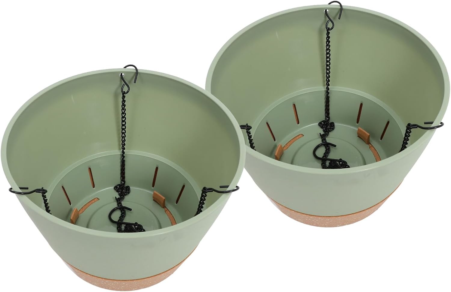 ibasenice 2pcs 10-inch Hanging Plant Pots Plastic Planters for Indoor and Outdoor Garden Balcony Flower Containers with Drainage, Hanging Flower Planters for Home Decor