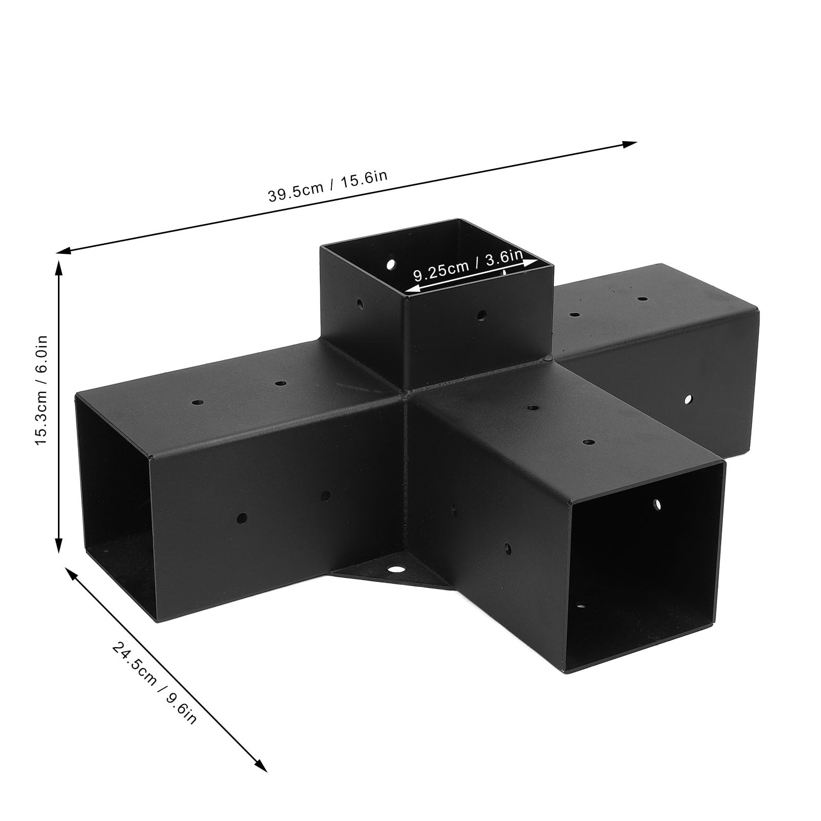 Kit de Soportes para Pérgola, Soportes para Postes de Madera Totalmente Soldados con Recubrimiento en Polvo Galvanizado de Alta Resistencia con Tornillos para Cenador (4 maneras)