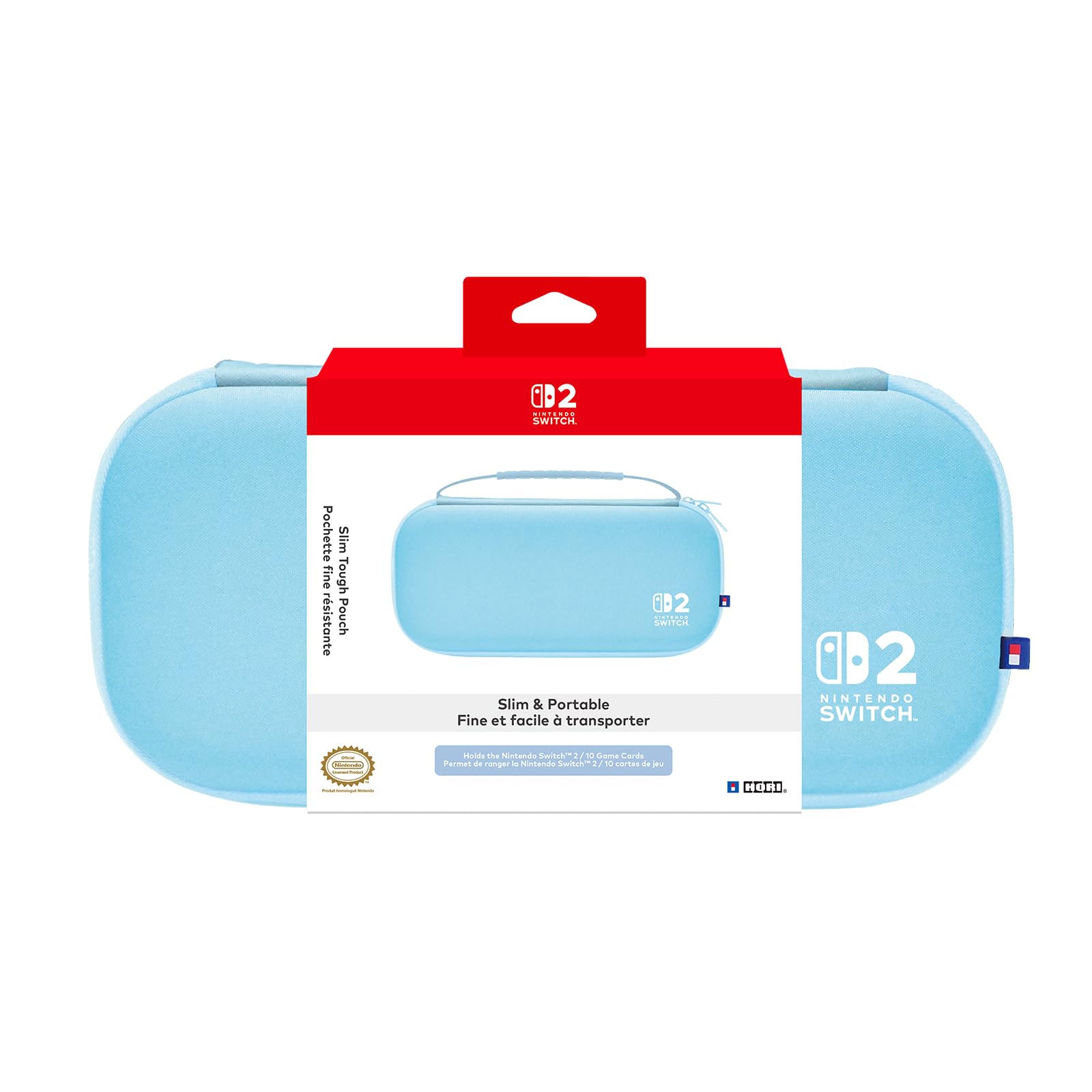 HORI Slim Tough Pouch (Light Blue) Carrying Case for Nintendo
