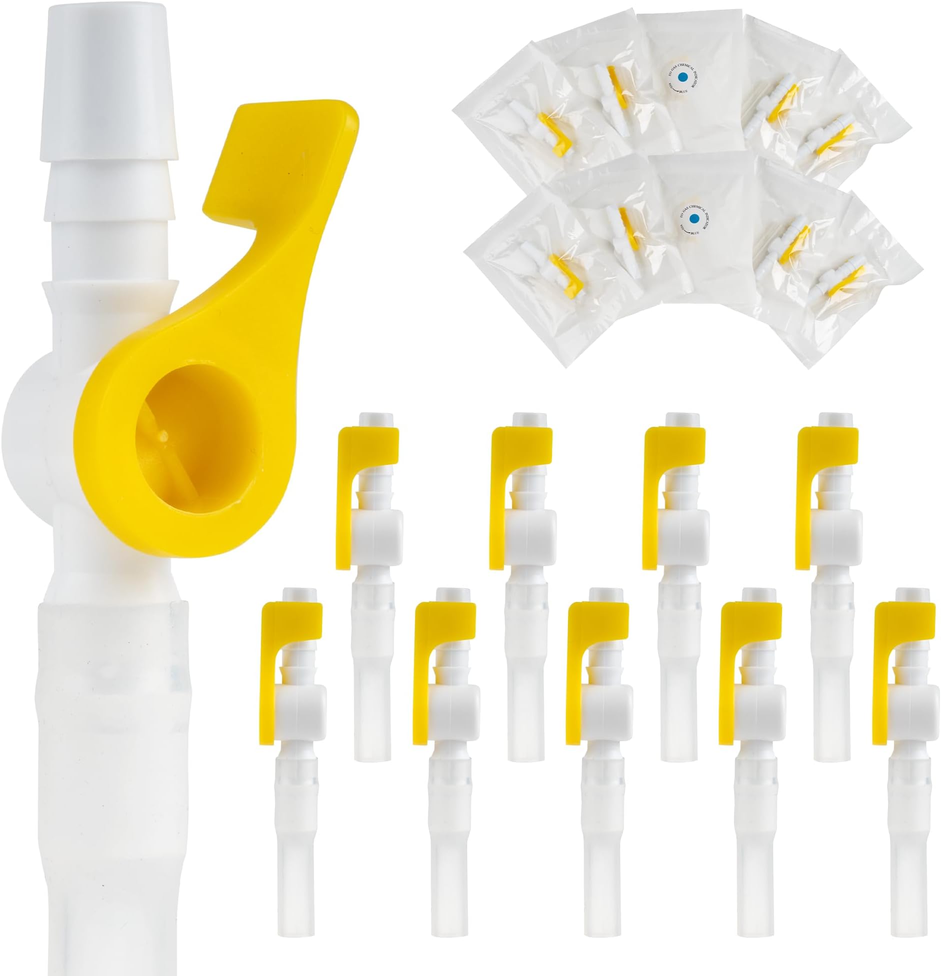 10 Pcs Ximter Comfort Flow Catheter Valves - Sterile, Easy to Use Lever Tap, Smooth Edges, and Tubing for Optimal Urine Drainage Comfort (10 Pack)