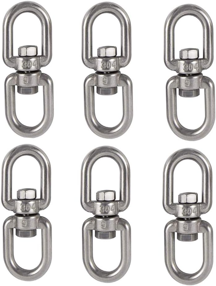 Lependor Stainless Steel 304 Double Ended Swivel Eye Hook, Eye to Eye Swivel Shackle Ring Connector Hardware Double Ended Swivel Hook