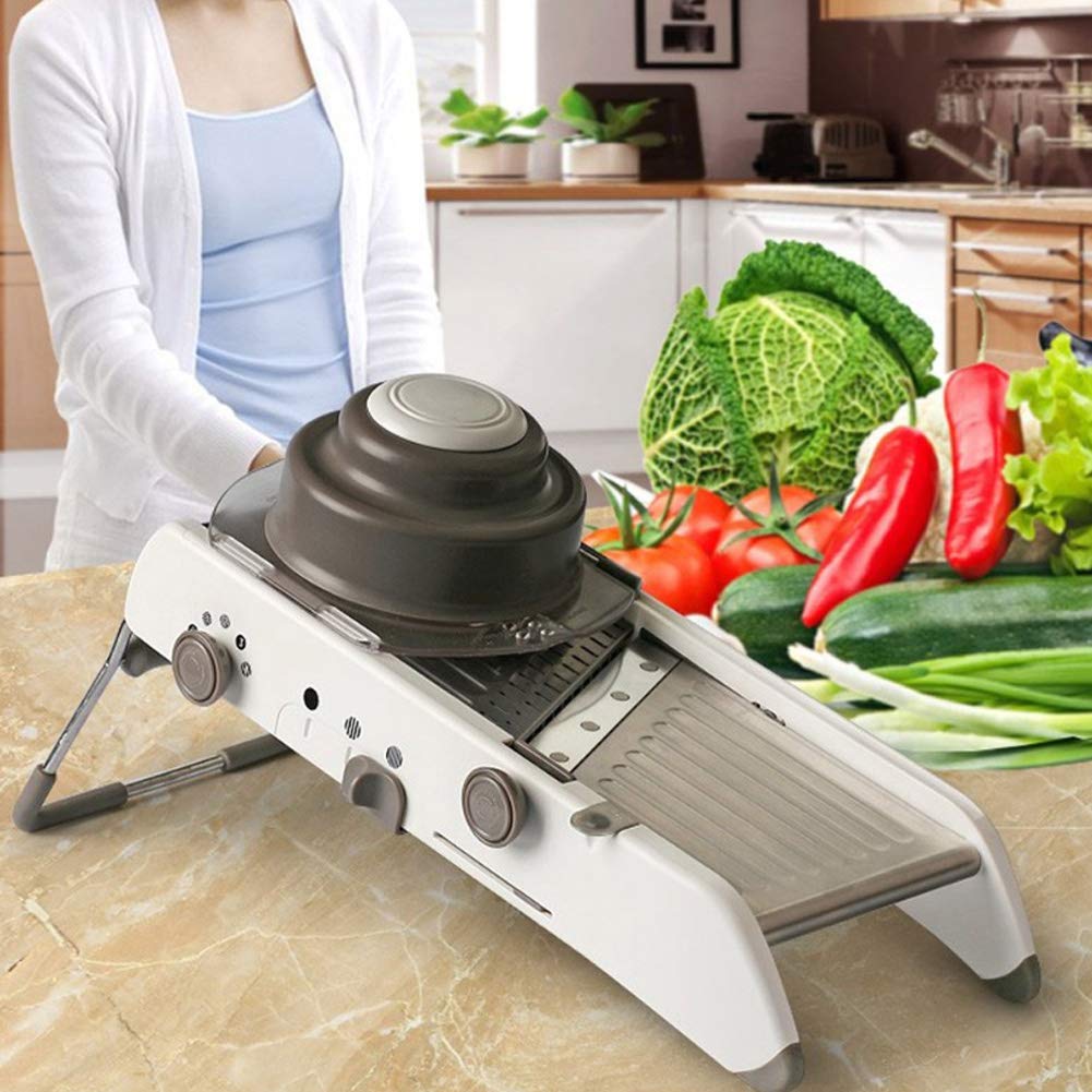 18 tipos ajustables para el hogar, multifunción, cortador de verduras de acero inoxidable, rallador de artefactos, rallador de cocina y patatas StyleName Size gris