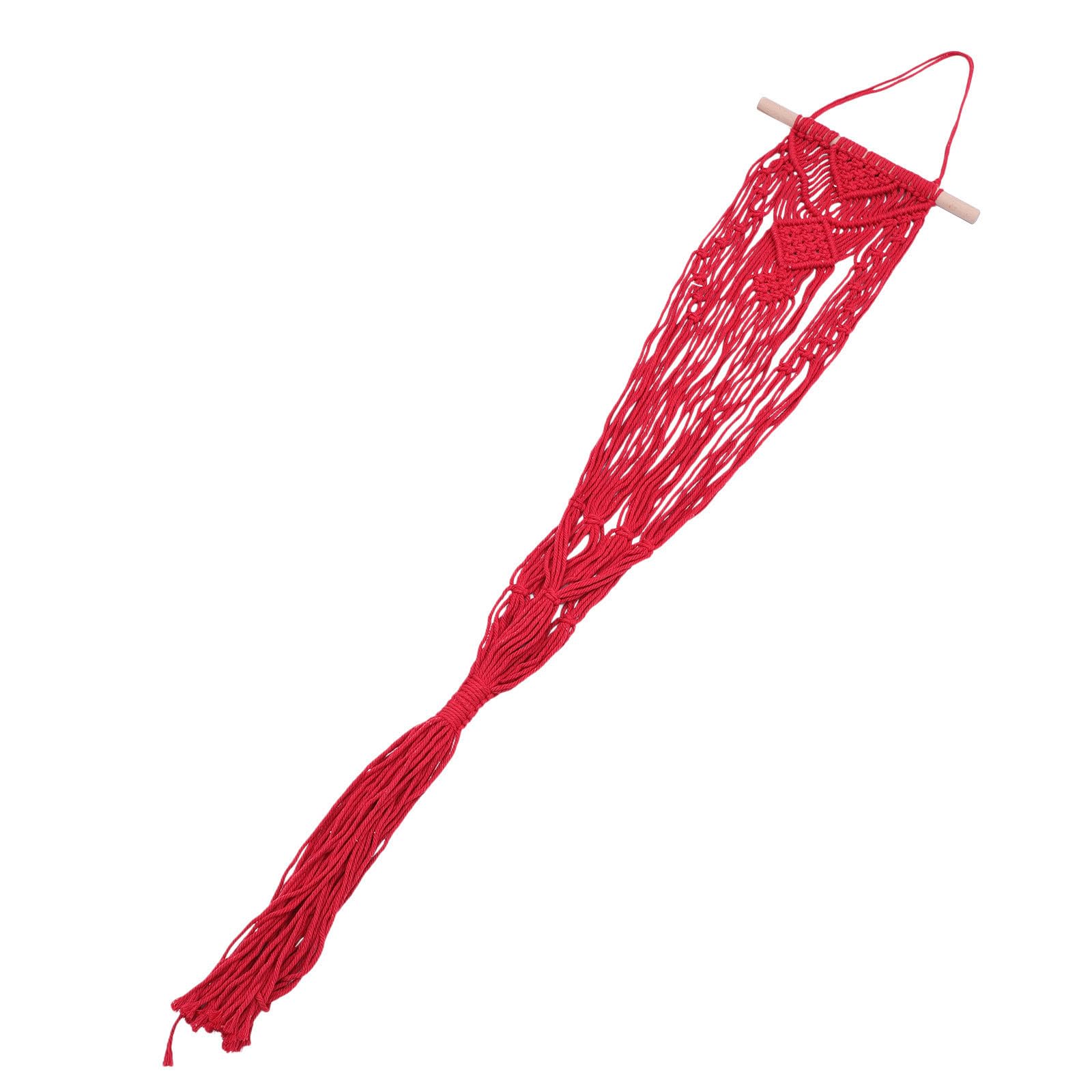 POPETPOP Lot De 4 Paniers De Jardinière Suspendus Rouges pour Pot De Fleurs Dextérieur Corde Suspendue Panier De Jardinière Tissé