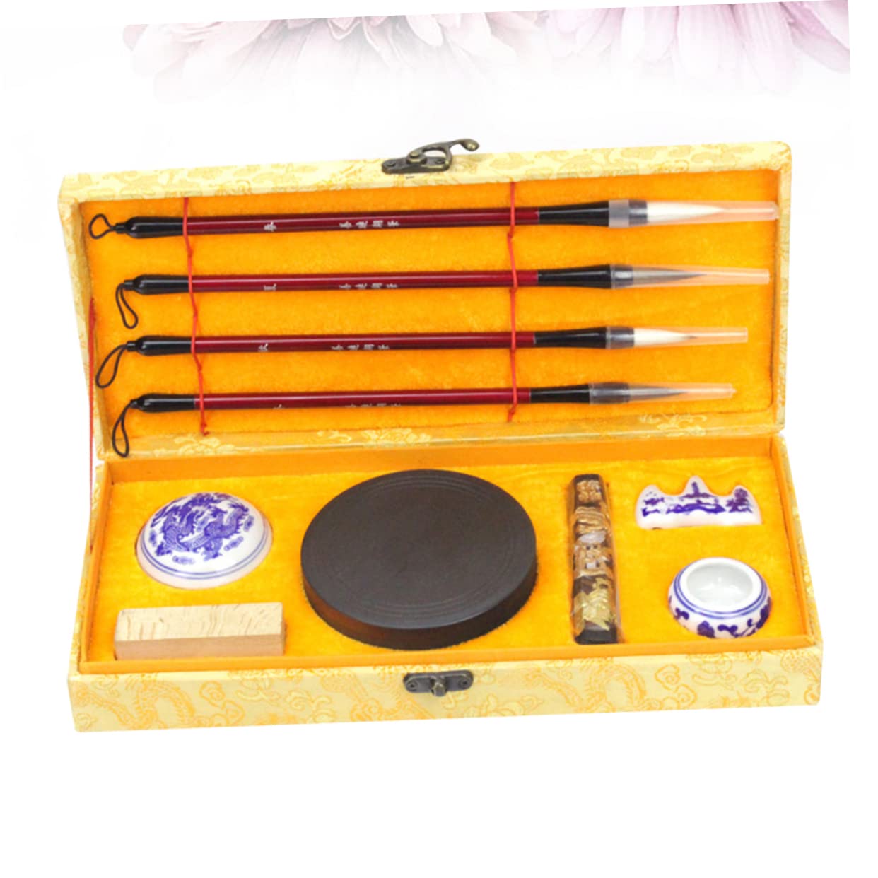 Anneome 1satz Chinese Calligraphy Set Teile Pinsel Tinte Papier Tintenstein Traditionelle Schreibutensilien Für Anfänger Und Sammler Für Kunstliebhaber Und