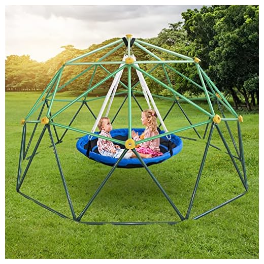 JYGOPLA 10ft Geometric Dome Climber Play Center with Rust & Uv Resistant, Supporting 1000lbs, Kids Jungle Gym Playground Indoor/Outdoor with Much Easier Assembly