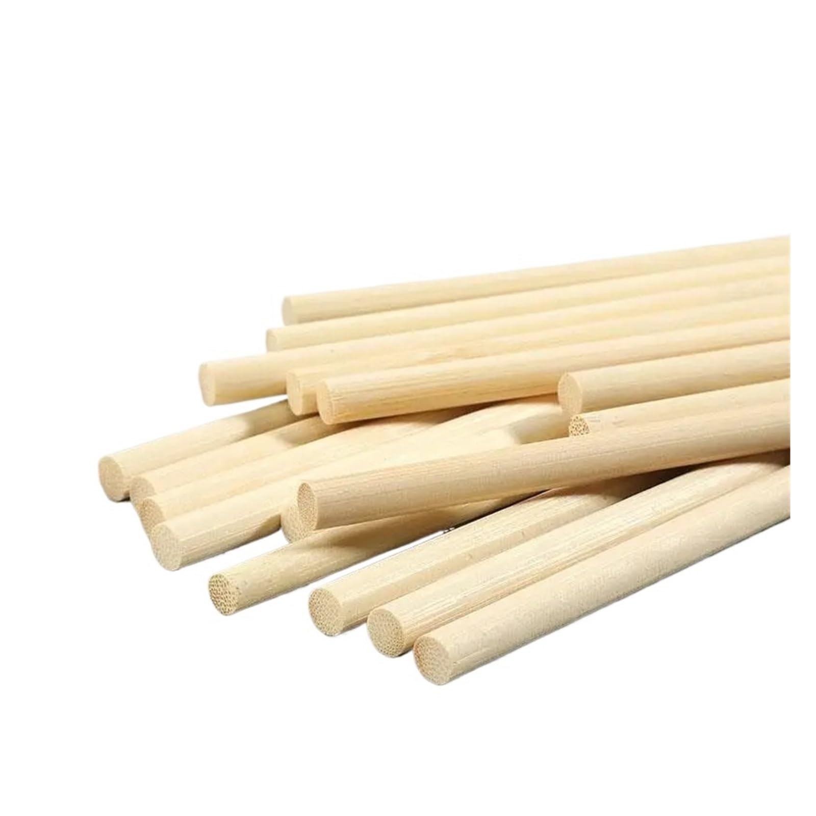 Puste drewniane kołki, Okrągłe drewniane kije bambusowe 4-8 mm, ręcznie robione, 20-30 cm(6mmx20cm 20pcs)