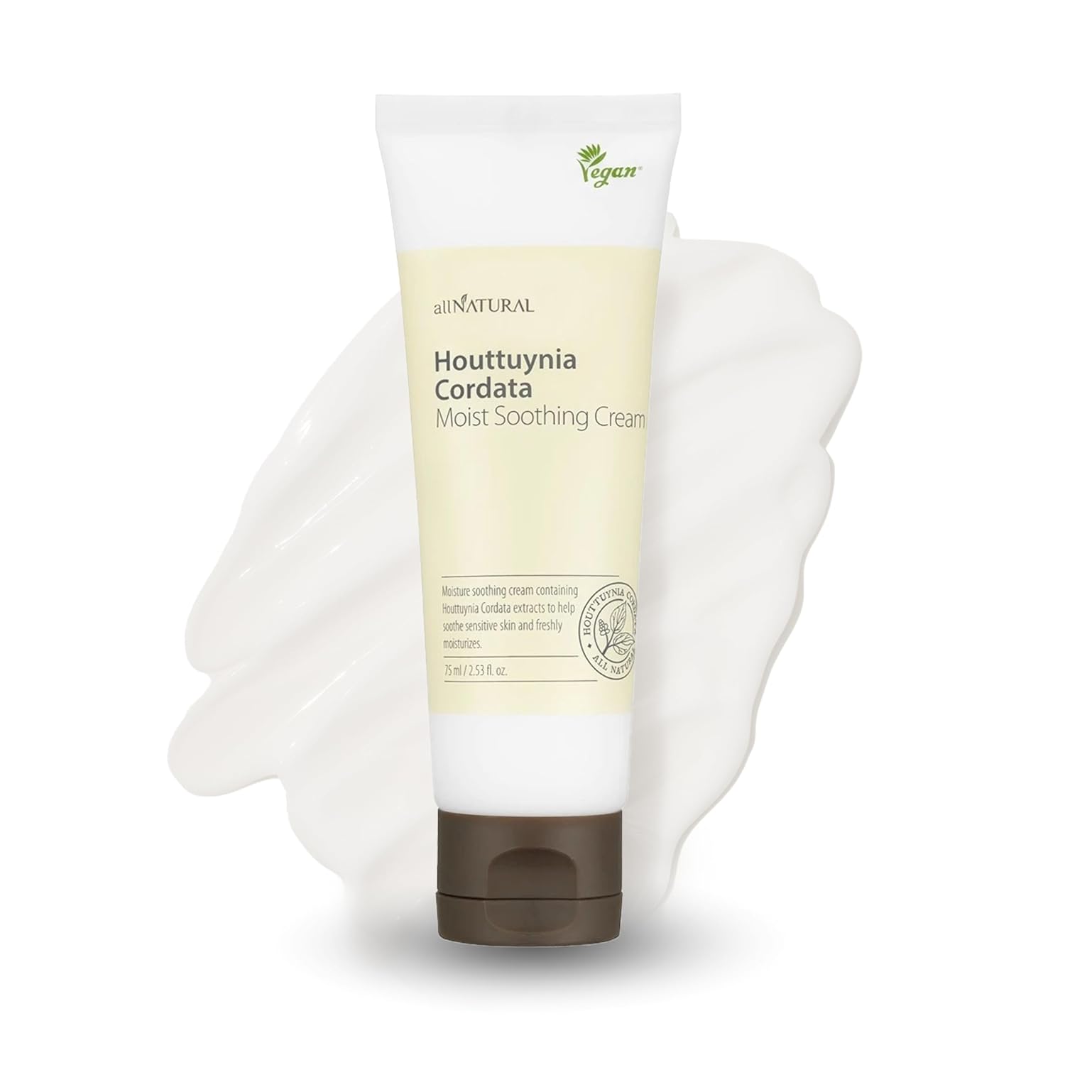 All Natural Houttuynia Cordata Soothing Cream – Lightweight Hydration, Sebum Control and Redness Relief – Calming Heartleaf Moisturizer for Sensitive Skin, Vegan Skincare (2.53Fl. Oz)