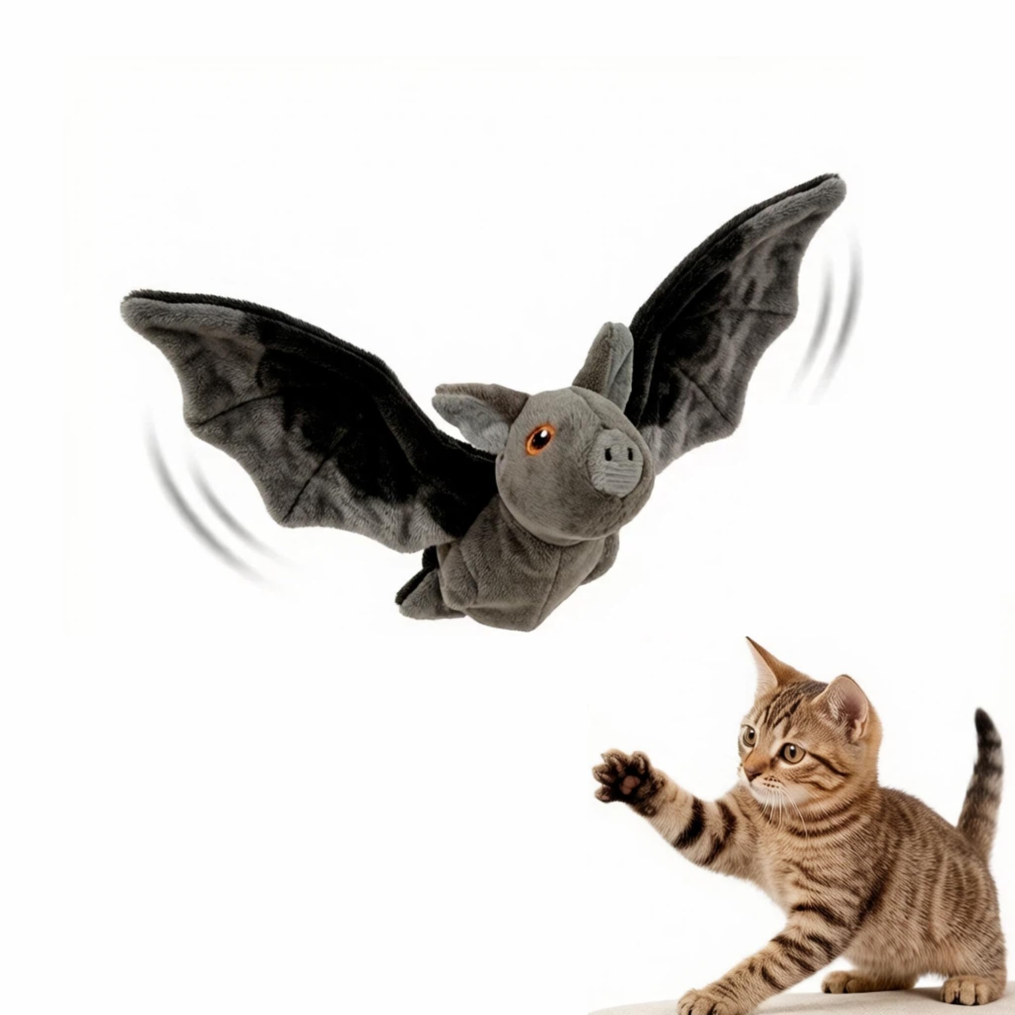 Flying Bat Cat Dog Toy, Flapping Wing Interactive Toy for Cats and Dogs