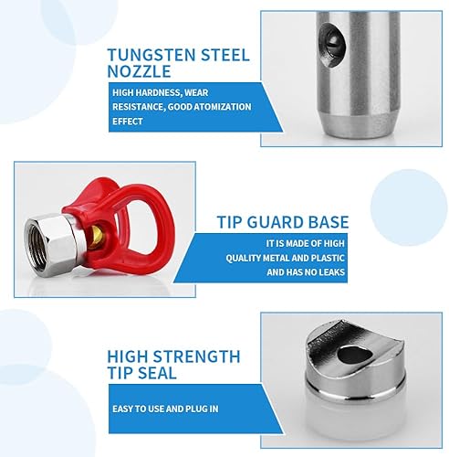 Miniatura 4 de Pistola pulverizadora de pintura sin aire con protector de boquilla, 517 puntas, junta giratoria de 3600 PSI y 2 piezas de pistola de pintura sin