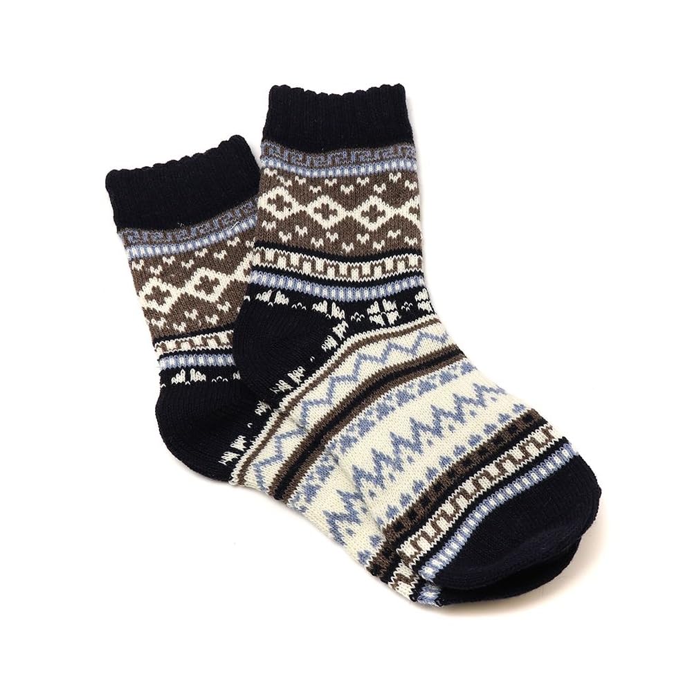 Pom Peace of Mind Warm Women's Wool Nordic Designed Socks - Thick, Thermal Blend Ideal for Winter Hiking & Boots UK 4-7 (Standard, Navy)