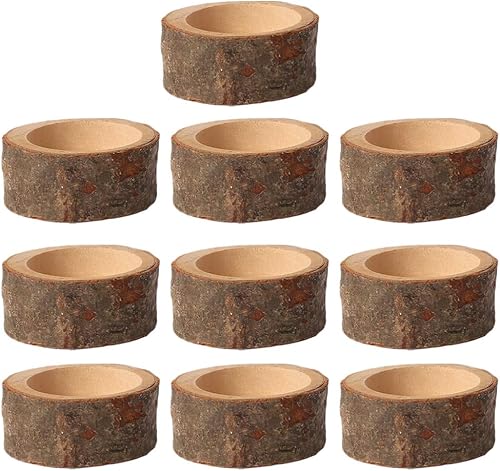 Miniatura 7 de BESTOYARD Paquete de 10 portavelas de madera para decoración de fiestas, bodas, Navidad, vacaciones, 2.1 x 1 pulgadas