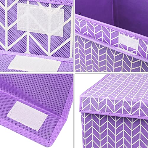 Image of Large Toy Storage Box Chest for Kids, Sturdy Toy Box Bin Baskets with Lid | Toy Storage Box for Living Room, Nursery, Closet, Bedroom, Playroom 25 inchx13 inch x16 inch (Purple)