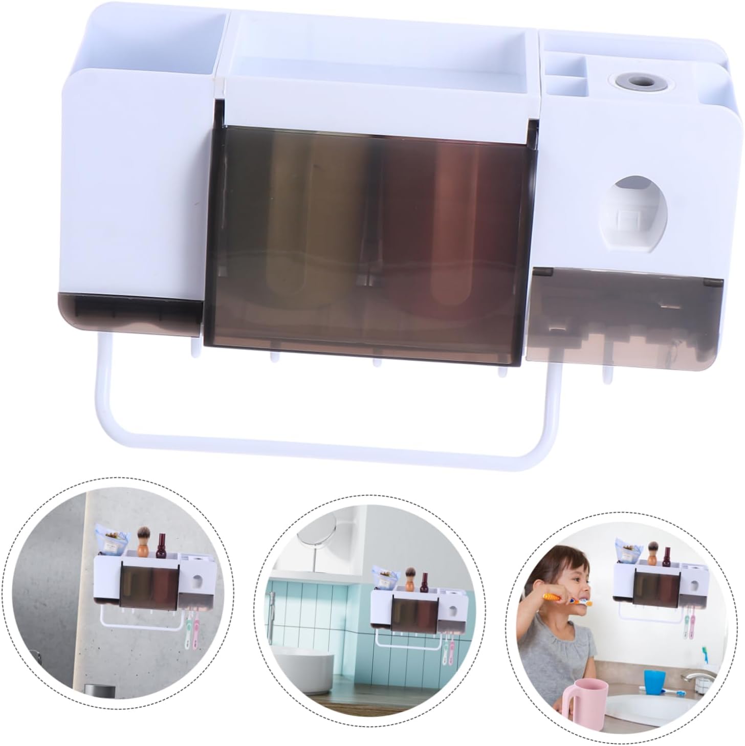 Ciieeo Multifunctional Toothpaste Toothbrush Storage Rack Space-Saving Bathroom Organizer Easy to Install Design for Toothbrushes Toothpaste and Bathroom Accessories