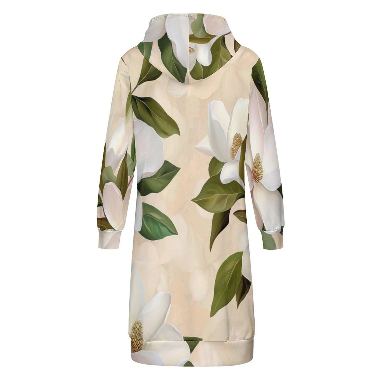 Felpa Donna con Zip Felpe Sportiva con Tasche E Cappuccio Magnolia Bianca Morbida Invernale Giacca Regolabile Confortevole per Uso Quotidiano Casual