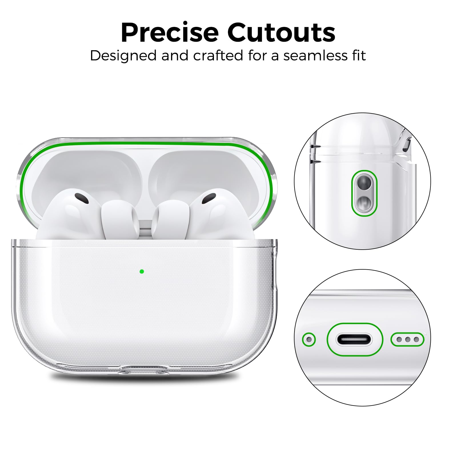 AhaStyle Transparente Coque AirPods Pro 3 (2025) avec Kit Nettoyage [Anti-Jaunissement] Étui Protection TPU Clear Housse pour AirPods Pro 3ème Génération Supportant Recharge USB-C et Recharge sans Fil