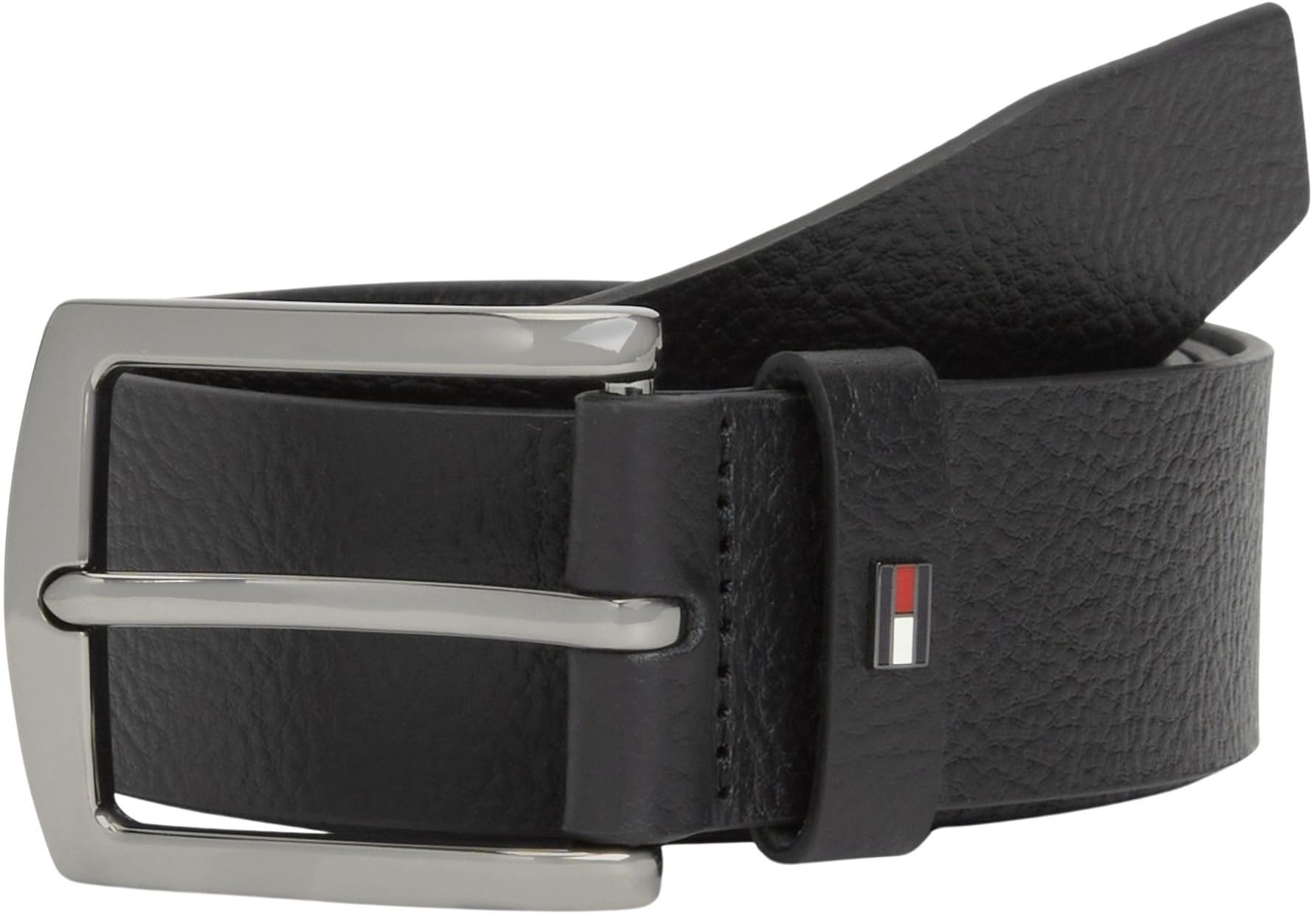Tommy Hilfiger Herren Gürtel Denton Pebble 4,0 cm Dornschließe, Schwarz (Black), 80 cm