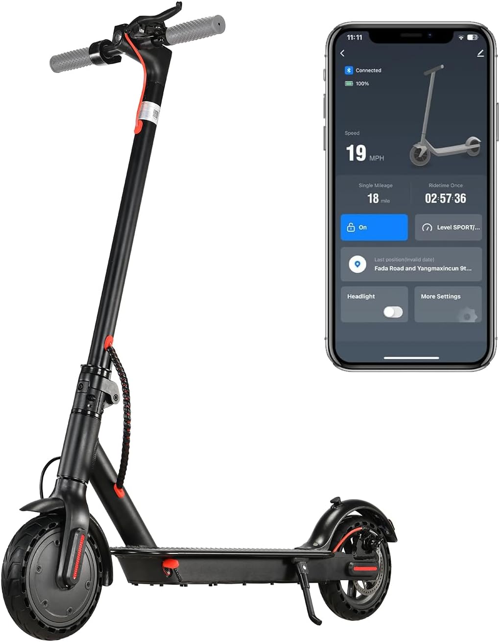 Electric Scooter for Adults 19 MPH Lightweight, 350W Foldable 2 Braking Scooter 8", 21 Miles Long Range for Commuter Parking Office Subway University College Student Campus product image