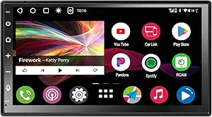 ATOTOZONE 8-Core 7inch Double DIN Android Car Stereo, in-Dash Navigation, Wireless CarPlay/Android Auto QLED Touch Screen, WiFi/BT/USB Tethering, Dual Bluetooth, Mirror Link, 2G+32G, AI Chat Car Radio