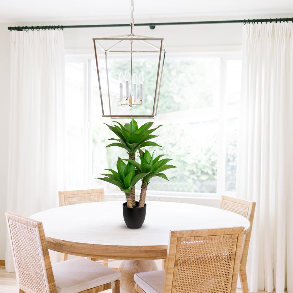 Hollyone Plante d'agave artificielle de 60 cm - Plante d'intérieur - Plante artificielle en pot - Plante verte pour décoration de table, bureau, maison, salle de bain, décoration intérieure