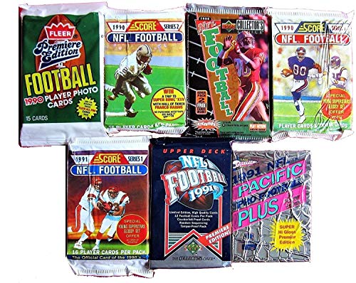 Dream Lot Of Old Unopened Football Cards In Packs 60 Cards In Packs From The Late 80S And Early 90S #TOP2