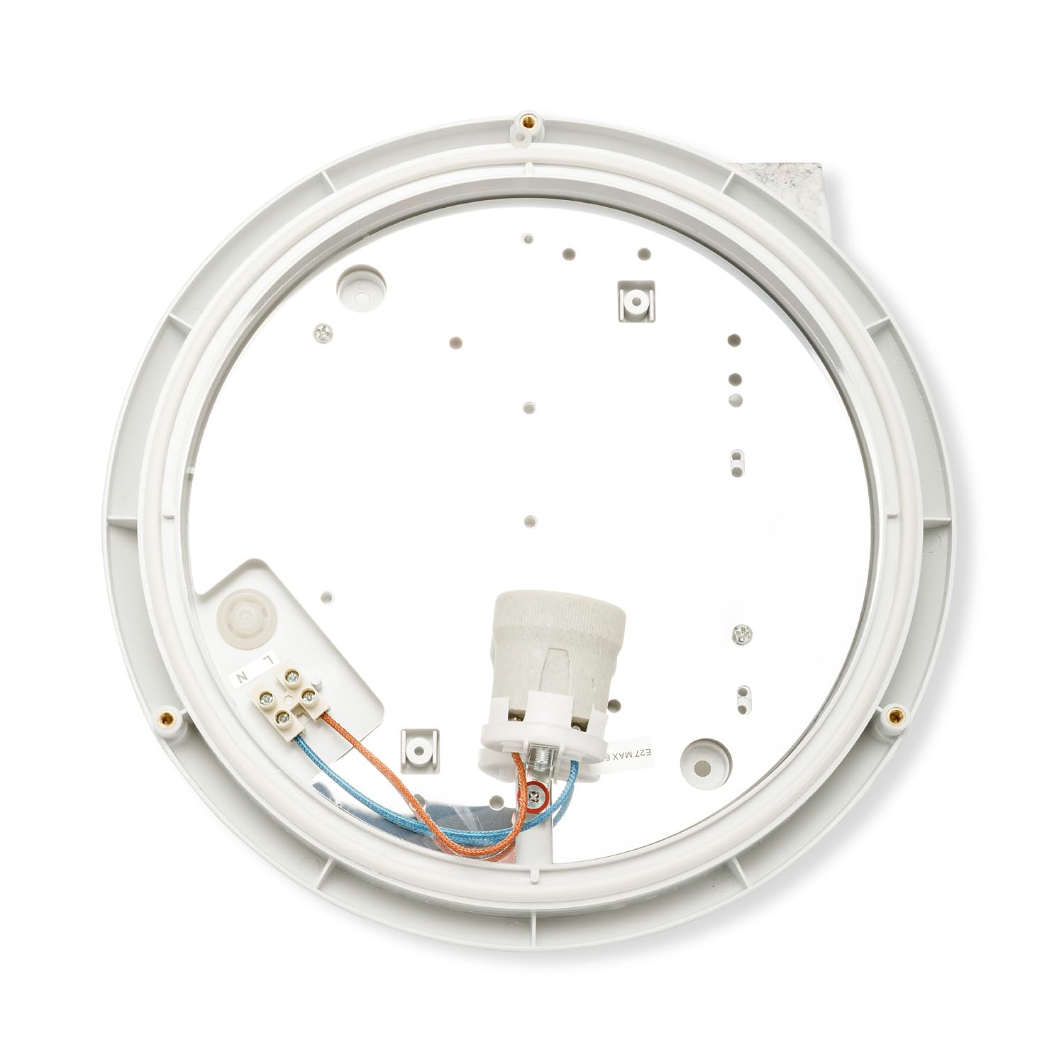 Velamp PTLEDIK-E27 Applique a Parete/plafoniera Tonda 27cm. in PC infrangibile IK10. Attacco E27, Compatibile LED, Max 60W. IP54: installabile all'Interno o all'Esterno. 60 W, Grigio