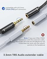 Vista 5 de Syncwire - Cable de extensión para auriculares - 6 pies [Sonido Hi-Fi][Conector chapado en oro][TRS] Cordón de extensión de audio macho a hembra