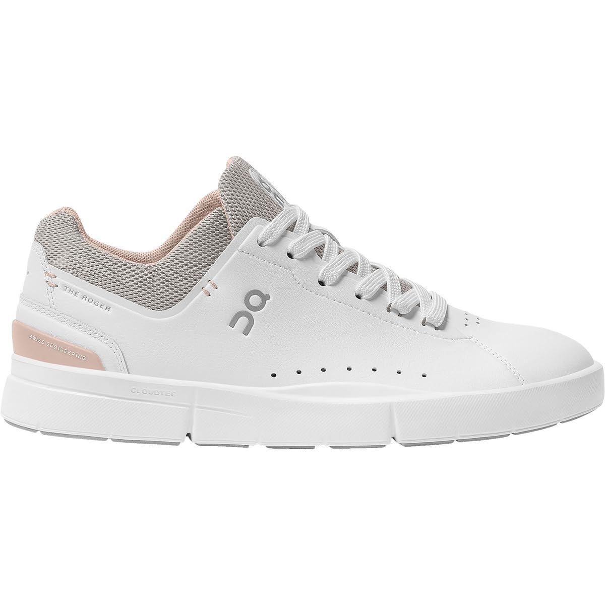 On Women's The Roger Advantage Sneakers, White/Rose, 7 Medium US