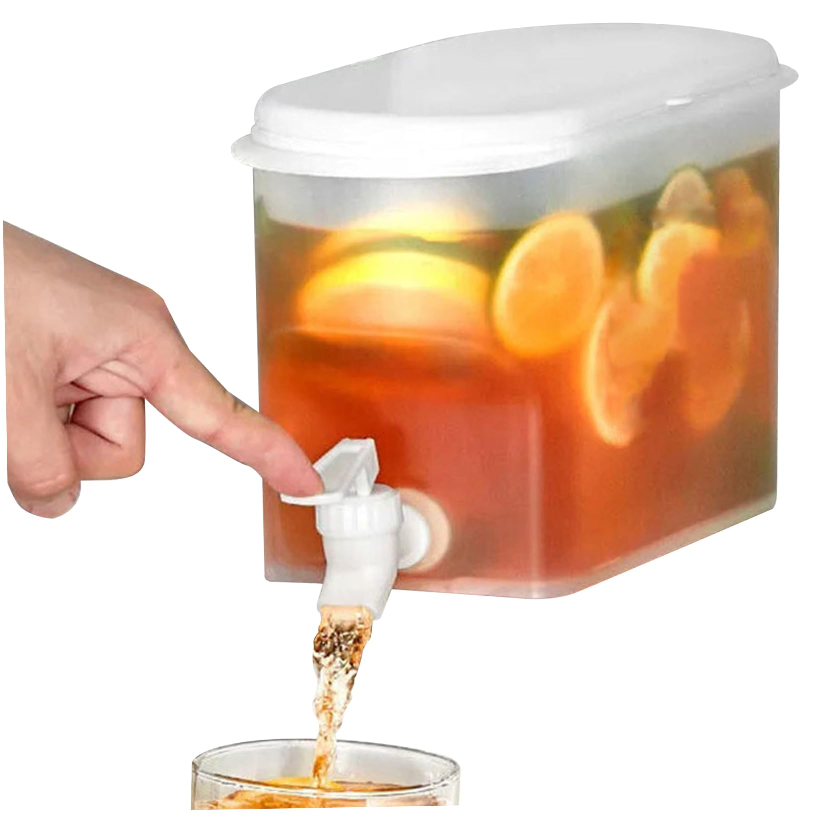 Whyzsjnclg Drink Dispenser 3.5L Beverage Dispenser Plastic with Tap for Fridge Parties Daily Use, Large Capacity Fridge Juice Jug Summer Essential