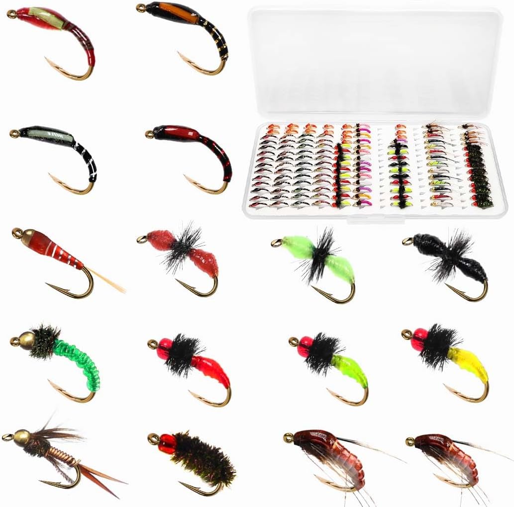 123Pcs/Box Trout Fly Fishing Flies Kit Artificial Nymph Dry Wet Flies Lure Fishing Bait