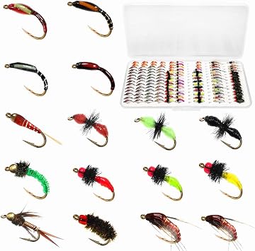 123Pcs/Box Trout Fly Fishing Flies Kit Artificial Nymph Dry Wet Flies Lure Fishing Bait