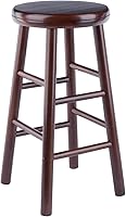 Vista 6 de Winsome Shelby - Taburetes giratorios de 2 piezas, 25 pulgadas, nogal, madera maciza
