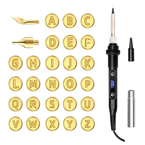 Wood Burning Kit, Wood Burning Tool with 26 Letters Copper