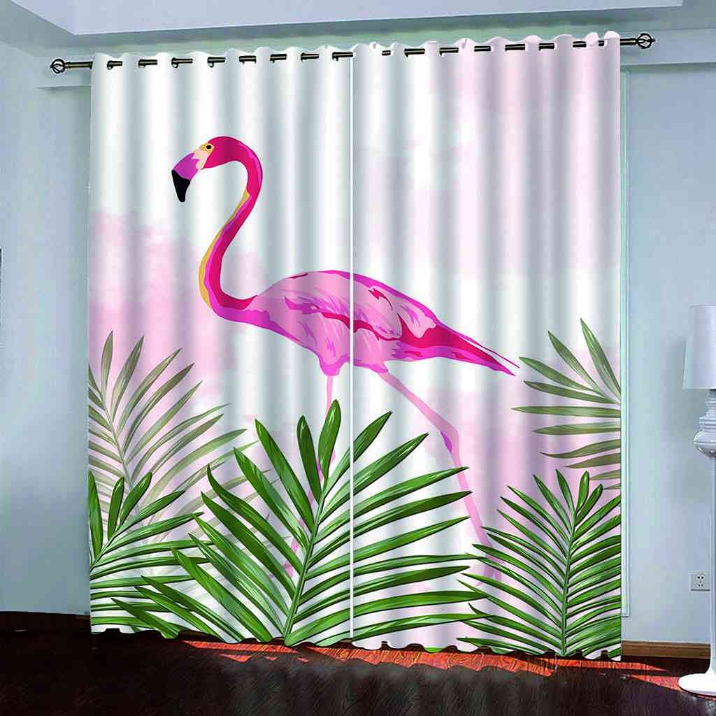 Rideau occultant isolant bloquer la lumière déco flamant rose pour mieux dormir