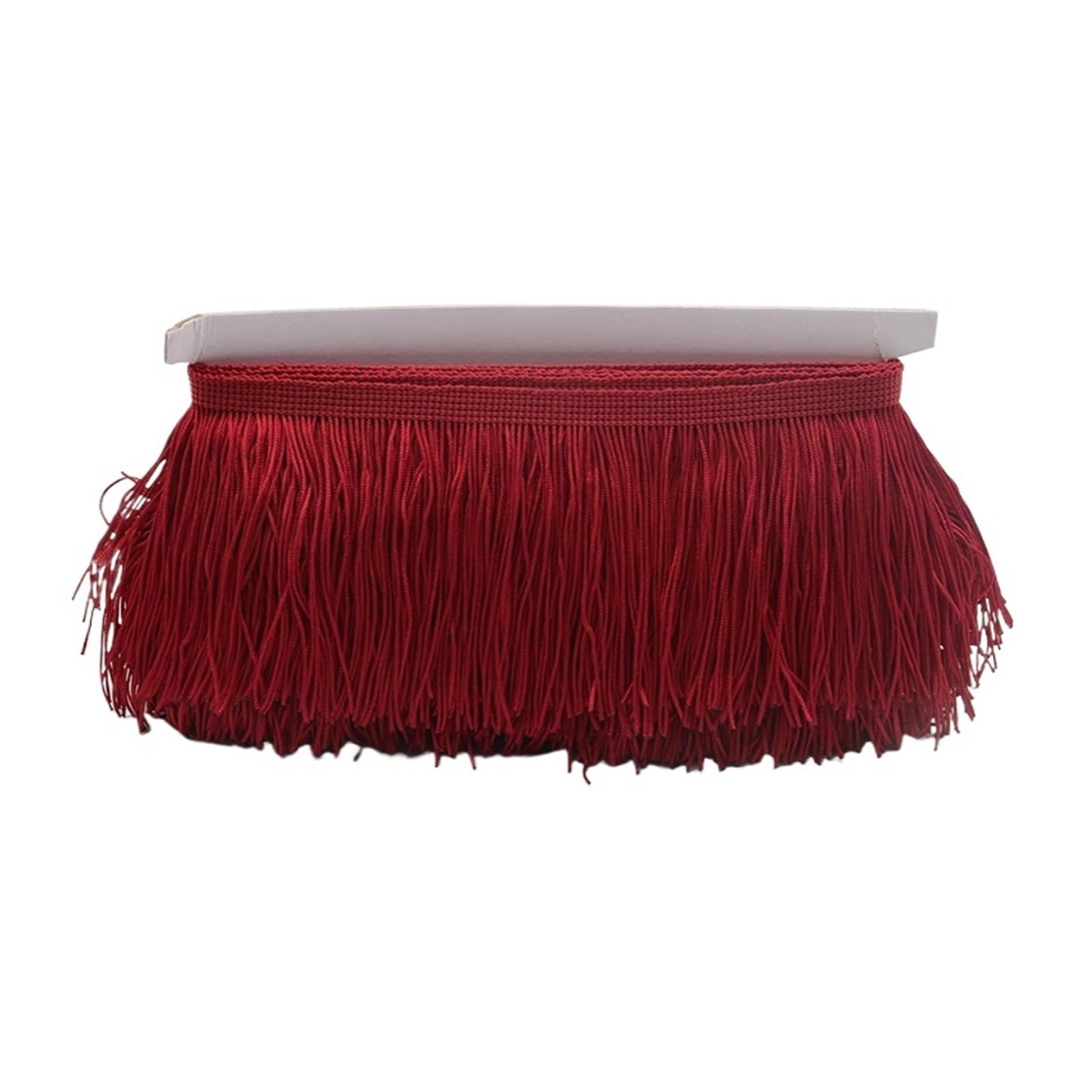 Fringe Trim 10/15/20/30cm Tassel Fringe Trim Polyester Long Fringes Sewing for Clothes Dress Curtain Tape Tassels for Crafts Accessorie(Maroon,15cm)