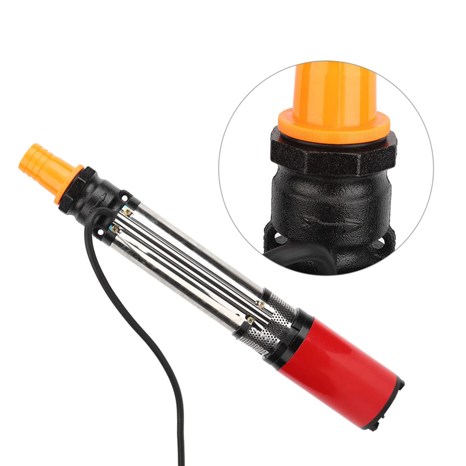 DC 12V Unterwasserpumpe, Tiefbrunnen Tauchpumpe Einseitig Saugende Wasserpumpe mit 2PI10 Meter Kabel Tauchwasserpumpe Wasserpumpe Selbstansaugend für Aquarium, Springbrunnen, Fischteich