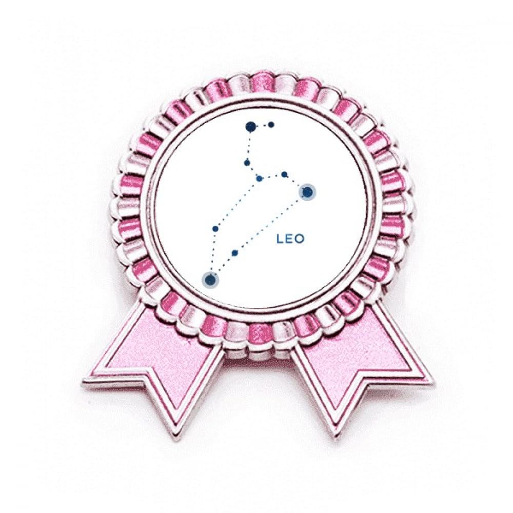 Broche Lion Constellation Rose, cadeau d'anniversaire en métal M