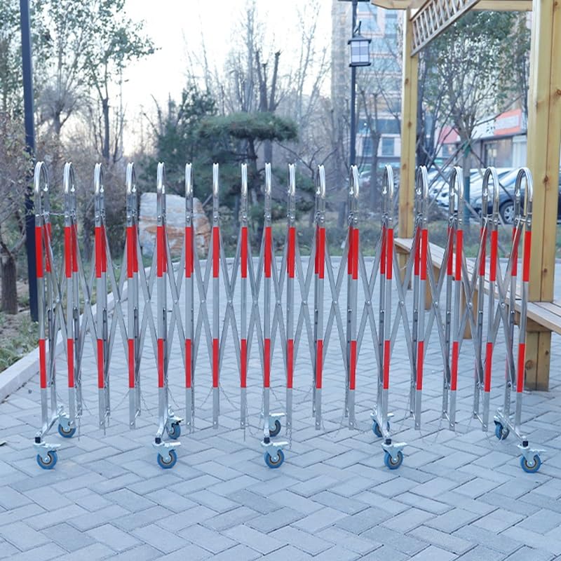 Barrera de entrada extensible portátil con ruedas, puerta de seguridad plegable para garaje, estacionamiento y entrada, control de acceso de seguridad industrial flexible