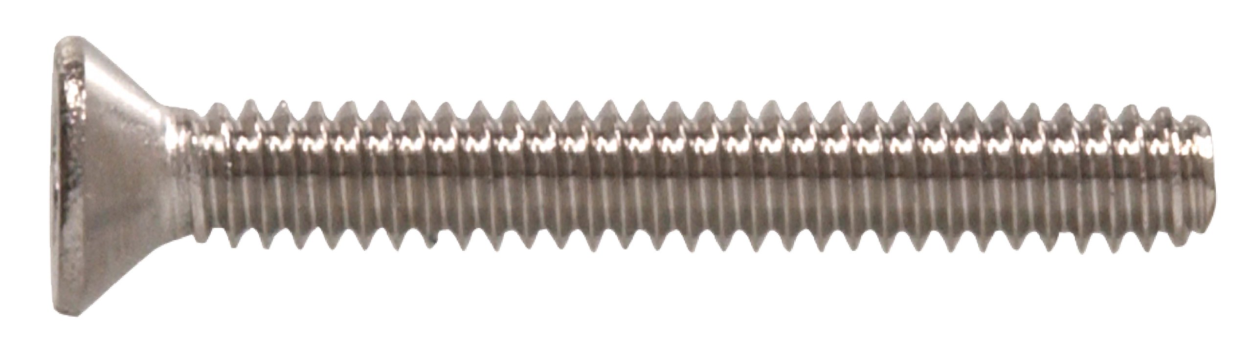 Tornillo 3-48 x 3/4 de acero inoxidable con cabeza plana para un acabado liso