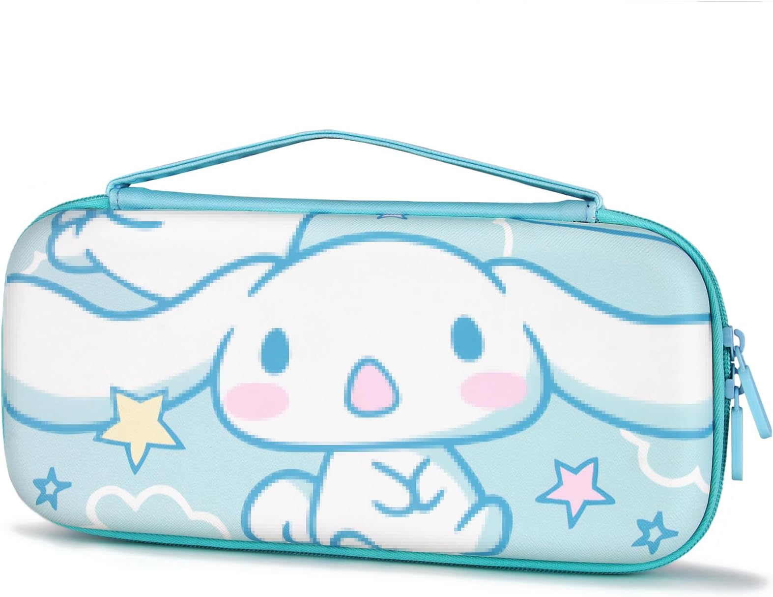 TIKOdirect Carrying Case for Nintendo Switch & OLED Mode, Cute Portable Travel Bag with 12 Game Card Slots Inner Storage Bag for Nintendo Switch Console Joy-Con & Accessories, Blue